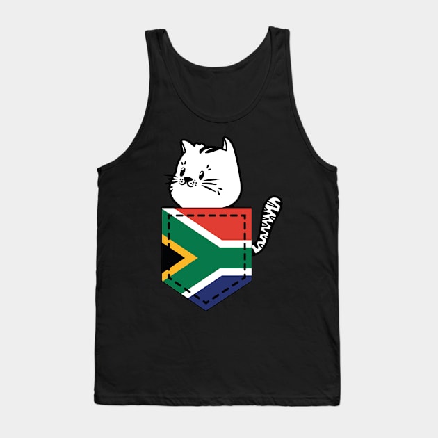 Patriotic Pocket Pussy - Cat Lover -  South African Patriot Tank Top by PosterpartyCo